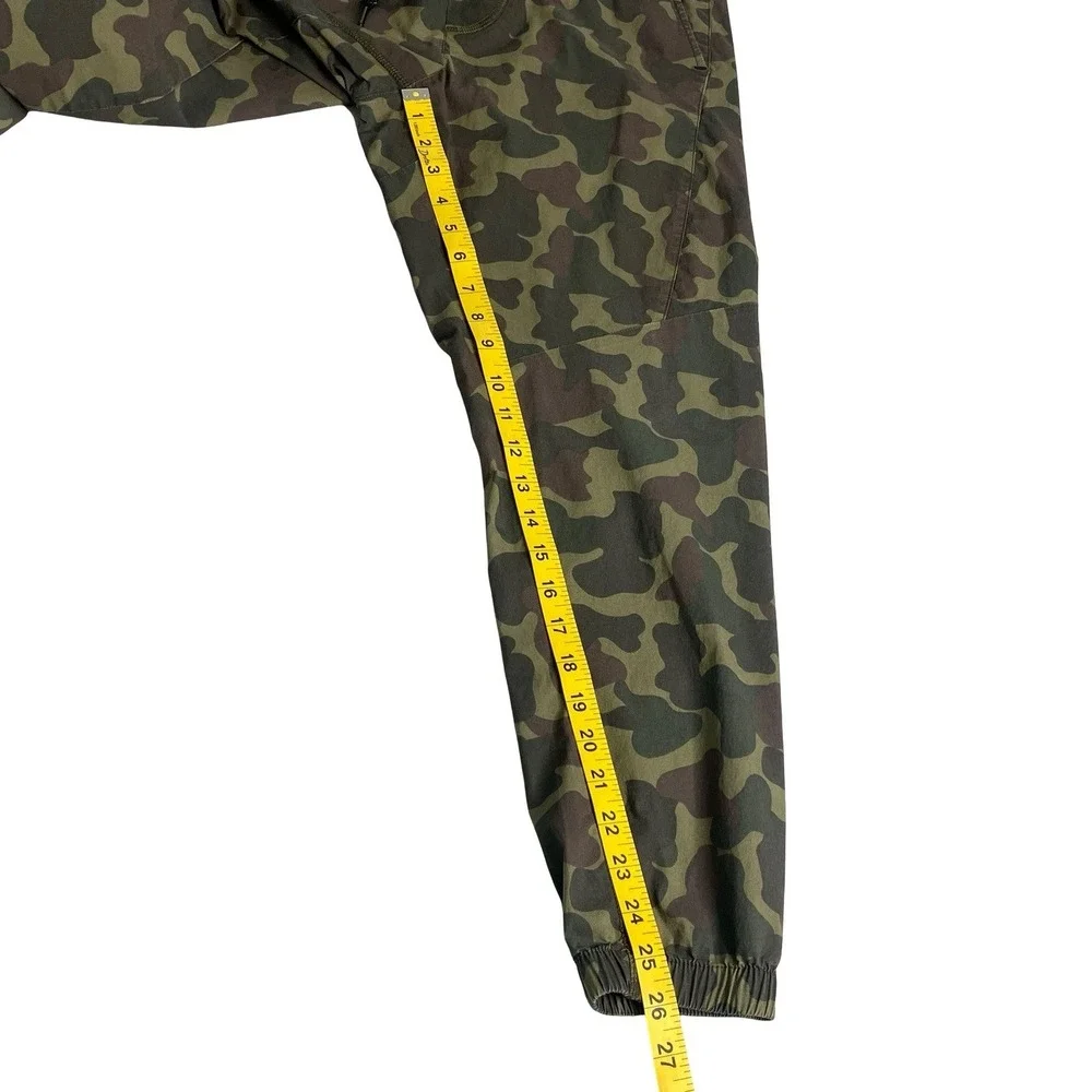 American Eagle Flex Camo Jogger Pants Mens Small Green Zipper Pockets Gorpcore